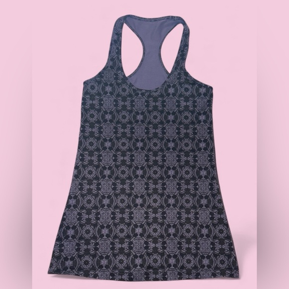Lululemmon Cool Racerback - Mini Prisma Nightfall Black Grape Tank Top size 8 - Picture 3 of 7